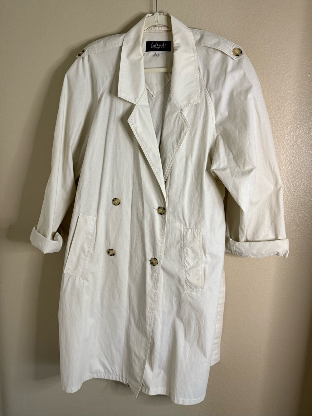 Vintage Lafayette 148 New York off-white lightweight Trench Crop